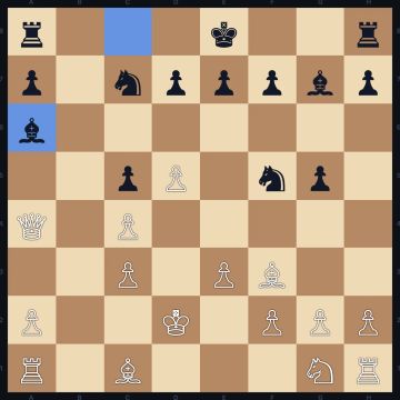 A game in the archive: the last move is highlighted